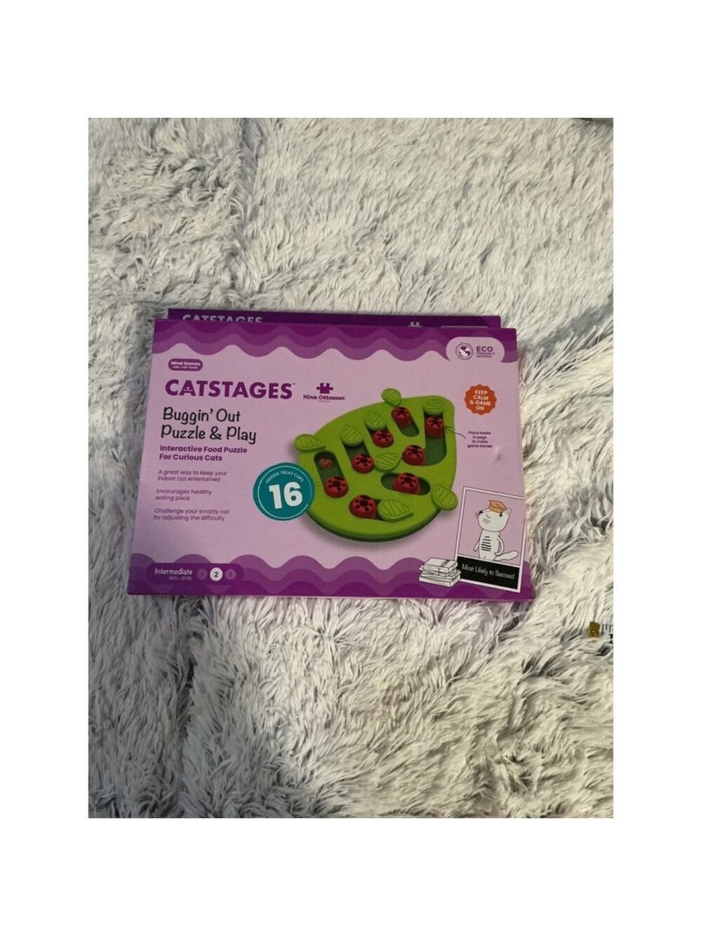 Nina Ottosson Catstages Buggin' Out Interactive Cat Food Puzzle Green/Red